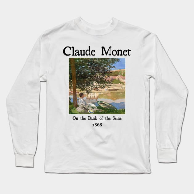 On the bank of Seine by Claude Monet Long Sleeve T-Shirt by Cleopsys